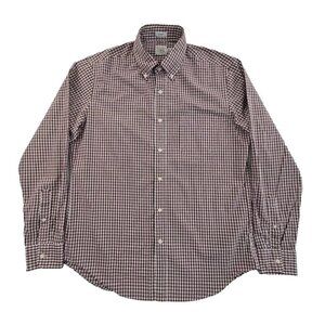 J. Crew Secret Wash Cotton Poplin Shirt Men's M Brown Check NWOT BW440